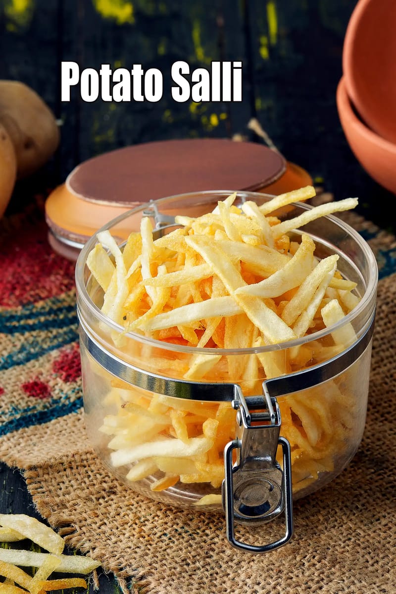 Potato Salli | Homemade Potato Salli | Salli Batata | Potato Sticks | | Tarla Dalal