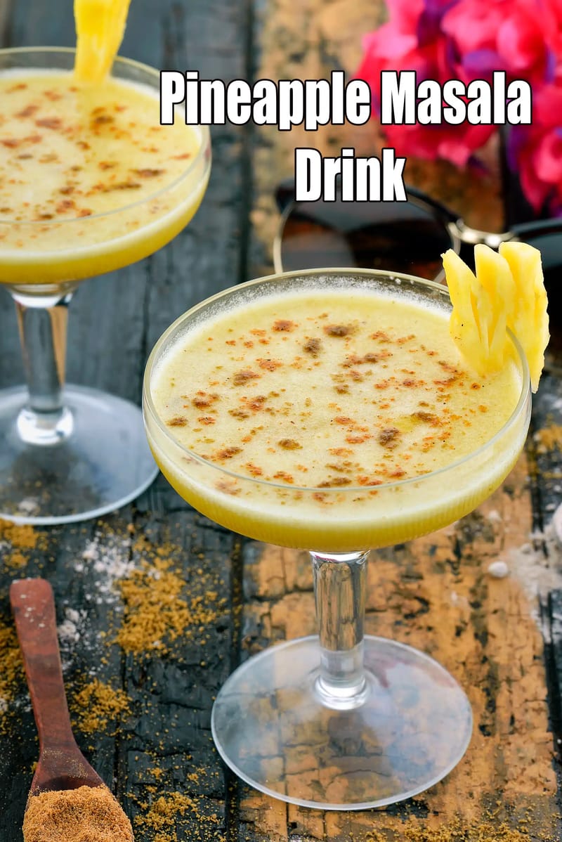 Pineapple Masala Drink | Pineapple Summer Juice | Pineapple Masala Mocktail | | Tarla Dalal