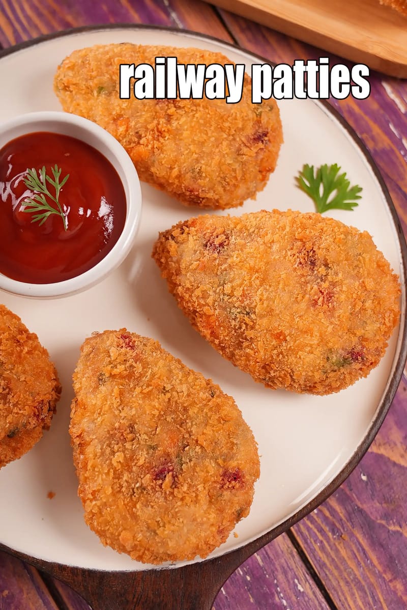 Railway patties recipe | train cutlet | railway veg cutlet | | Tarla Dalal