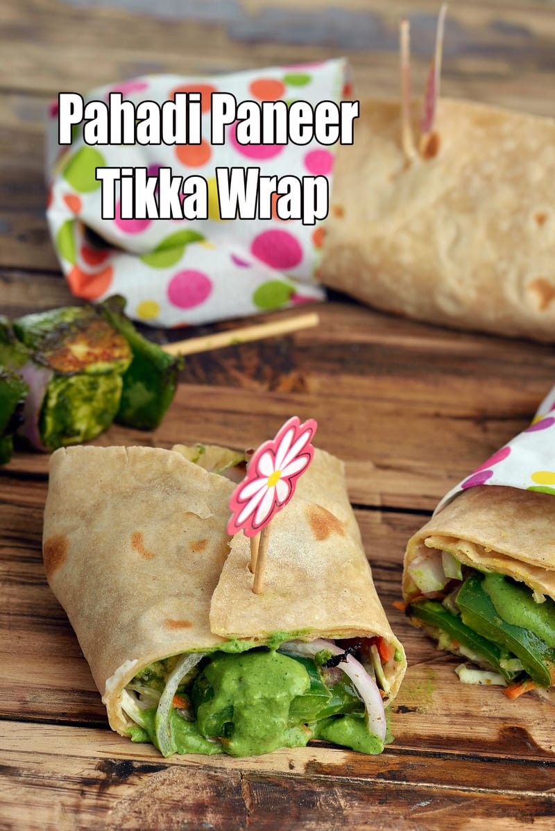 Pahadi Paneer Tikka Wrap | Mint Paneer Tikka Roll | , Pahadi Paneer Frankie | | Tarla Dalal