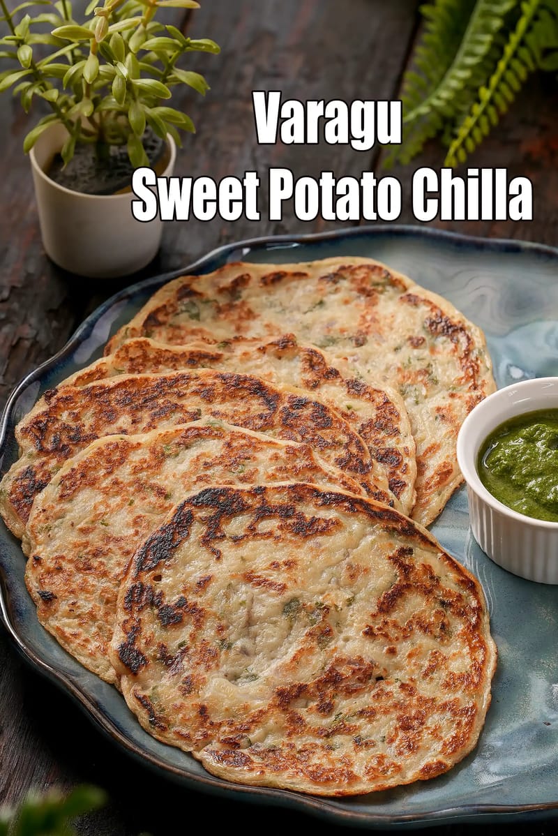 Varagu Sweet Potato Chilla Recipe | Tarla Dalal