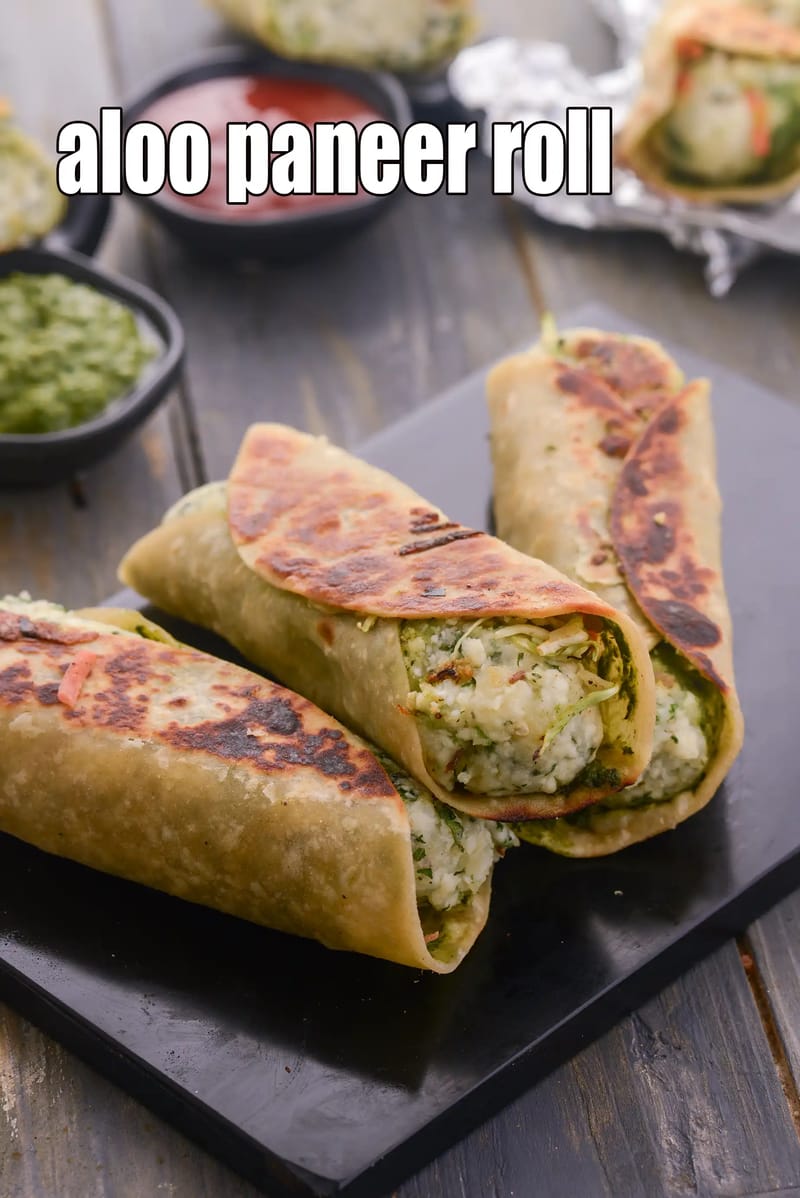 Aloo paneer roll recipe | aloo paneer frankie | potato paneer wrap | | Tarla Dalal