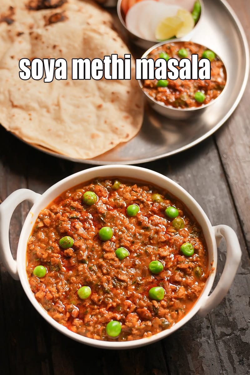 Soya methi masala recipe | soya green peas methi ki sabzi | healthy soy methi masala | | Tarla Dalal
