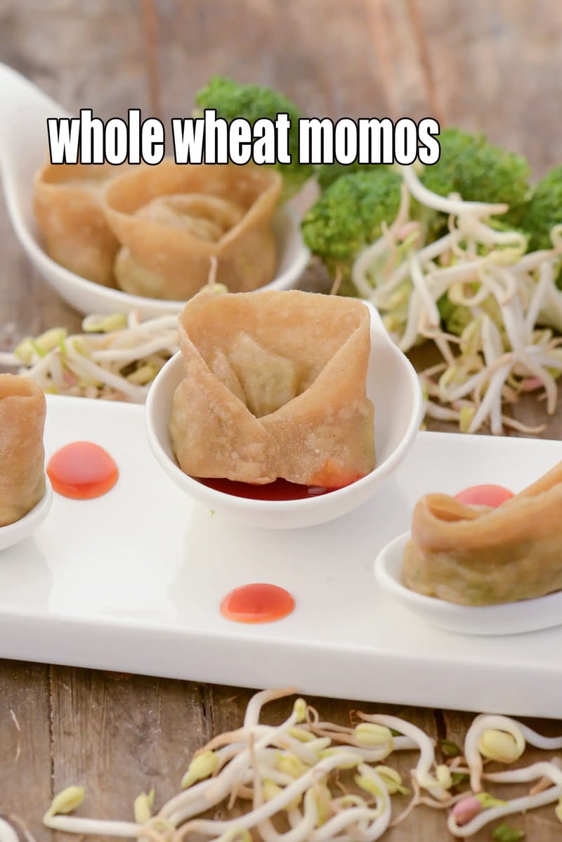 Whole wheat momos recipe | healthy veg momos | zero oil steamed momos | atta momos | Tarla Dalal