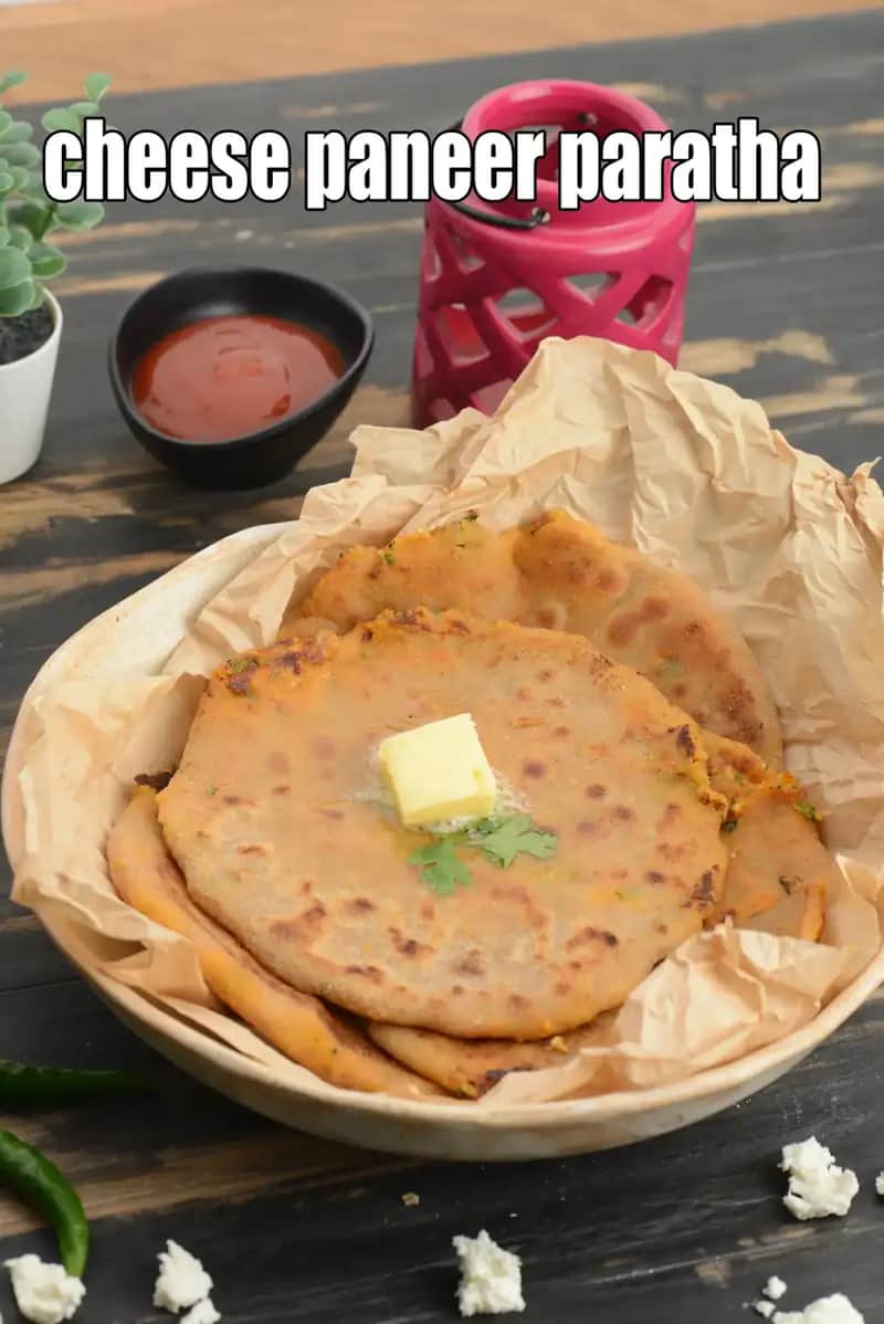 Cheese Paneer Paratha Recipe (Paneer Cheese Paratha)