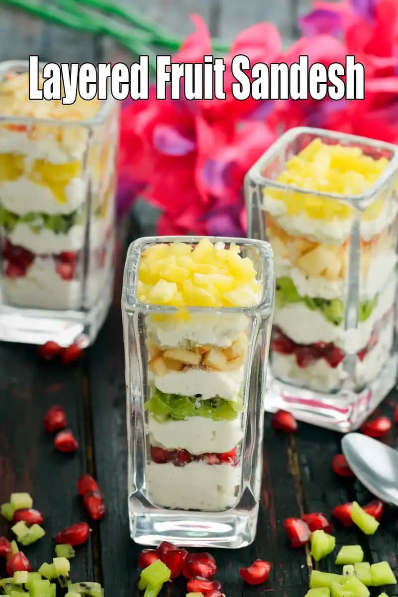Layered Fruit Sandesh Recipe