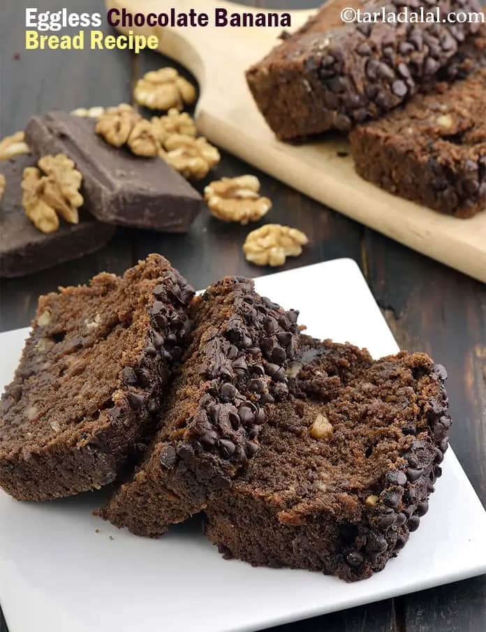 Eggless Chocolate Banana Bread Recipe
