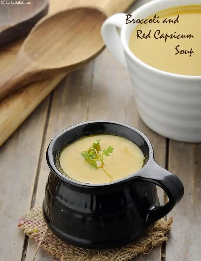 Broccoli And Red Capsicum Soup Recipe