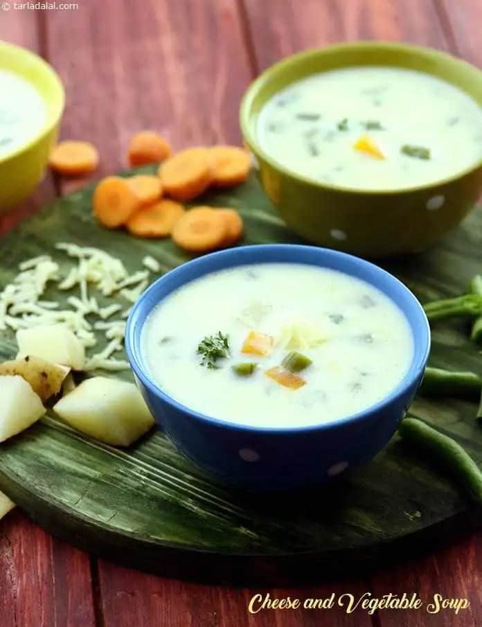 Cheese And Vegetable Soup Recipe (Vegetarian Recipes)