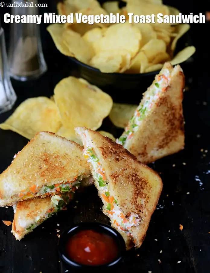 Creamy Vegetable Toast Sandwich Recipe