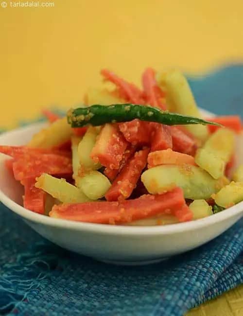 Cucumber And Carrot Pickle Recipe (Achaar Recipes)