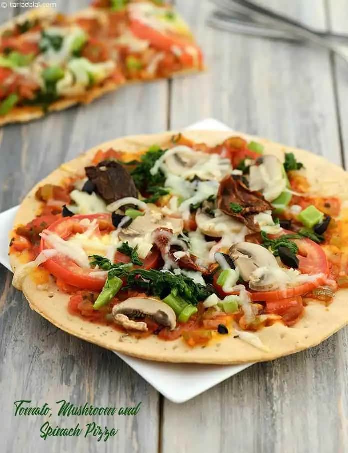 Tomato Recipe (Mushroom And Spinach Pizza)
