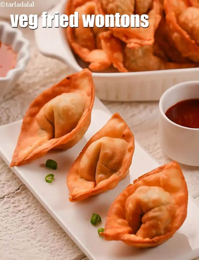 Veg Fried Wontons Recipe (Indian Style Fried Wonton)