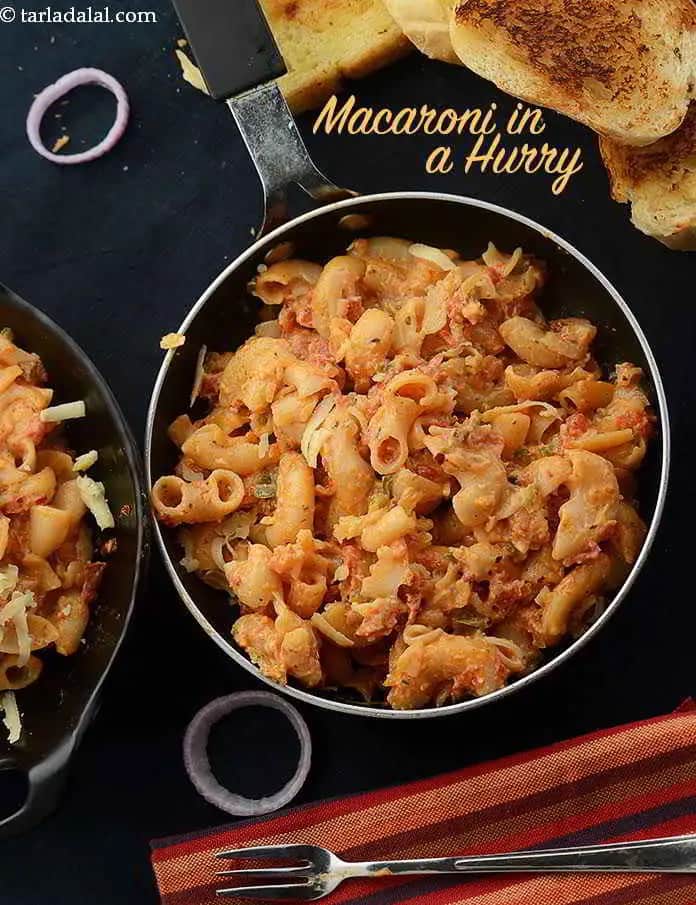 Macaroni In Hurry Recipe (Quick Macaroni Pasta)
