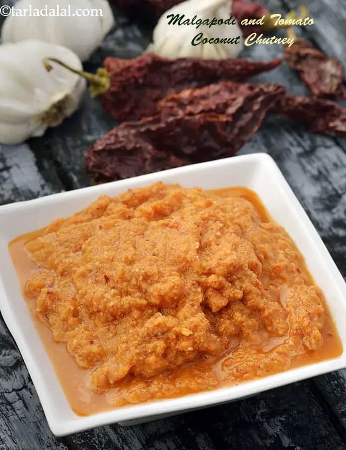 Malgapodi Tomato Coconut Chutney Recipe