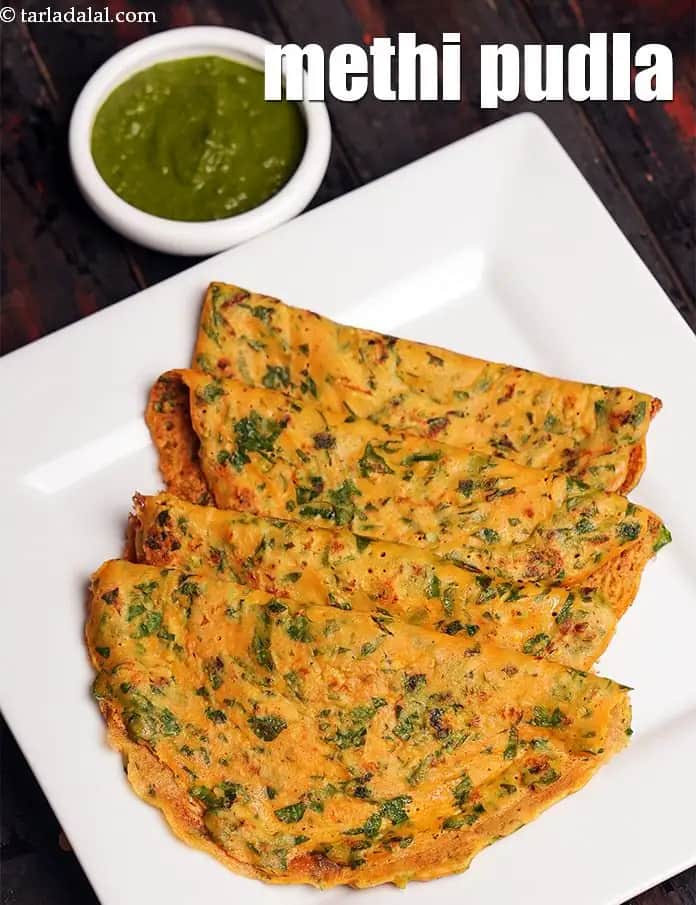Methi Pudla Recipe (Methi Chilla)
