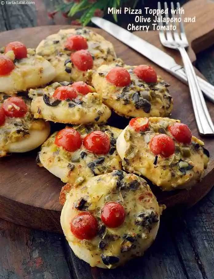 Mini Pizza Topped With Olive Recipe