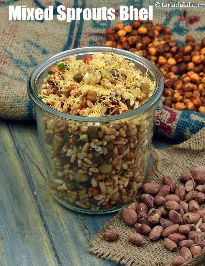 Mixed Sprouts Bhel Recipe (Murmura With Mixed Sprouts)