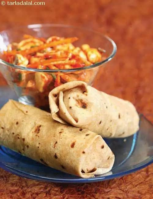 Mushroom Kathi Roll Recipe (Indian Chaat Recipes)