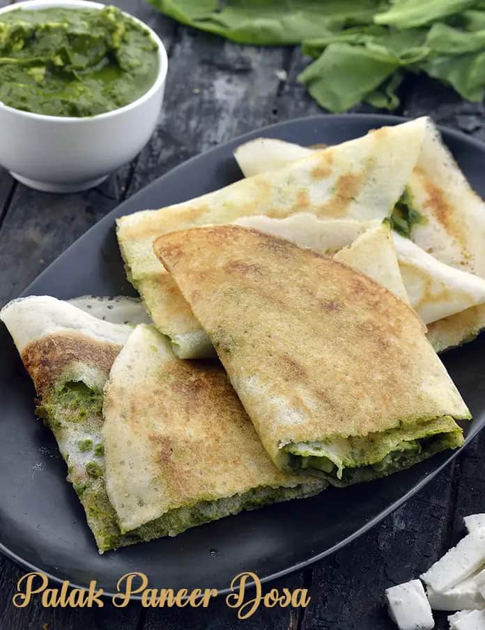 Palak Paneer Dosa Recipe (Paneer Palak Dosa)