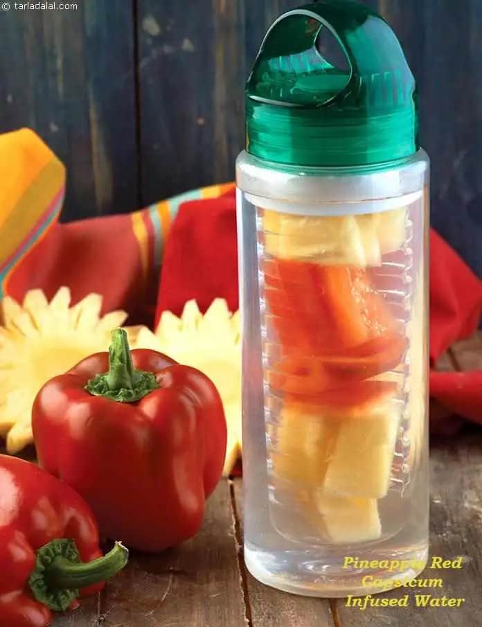 Pineapple Red Capsicum Infused Water Recipe