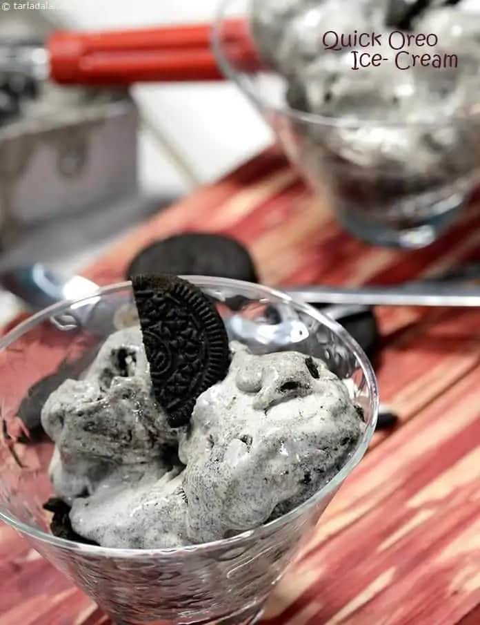 Quick Oreo Ice- Cream Recipe (Oreo Vanilla Ice Cream)