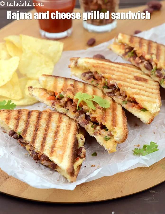 Rajma Cheese Grilled Sandwich Recipe