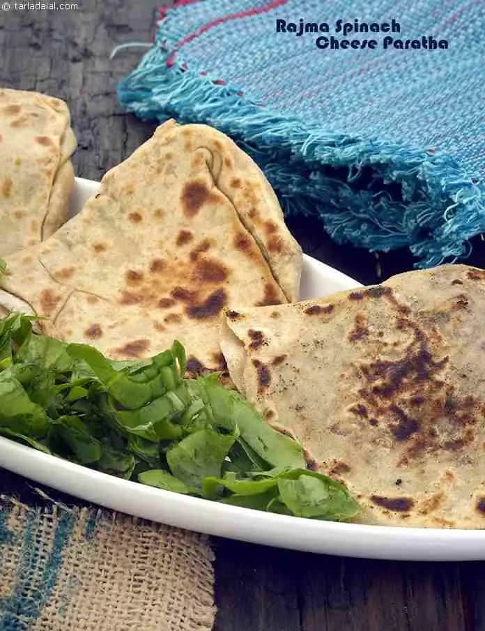 Rajma Spinach Cheese Paratha Recipe