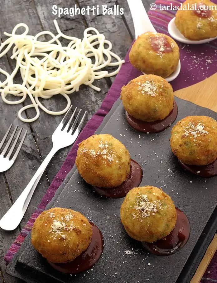 Spaghetti Balls Recipe (Indian Style Spaghetti Balls)