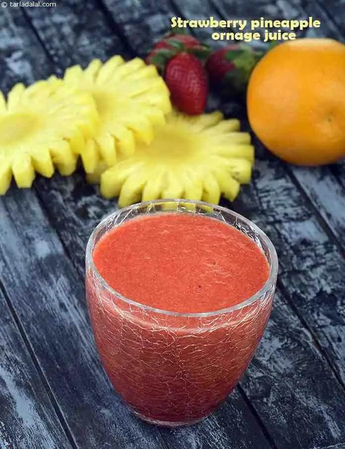 Strawberry Pineapple Orange Juice Recipe