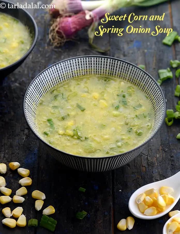 Sweet Corn And Spring Onion Soup Recipe