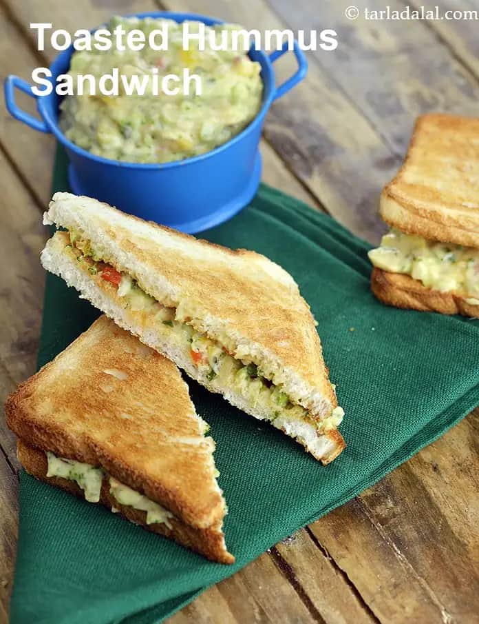 Toasted Hummus Sandwich With Vegetables Recipe