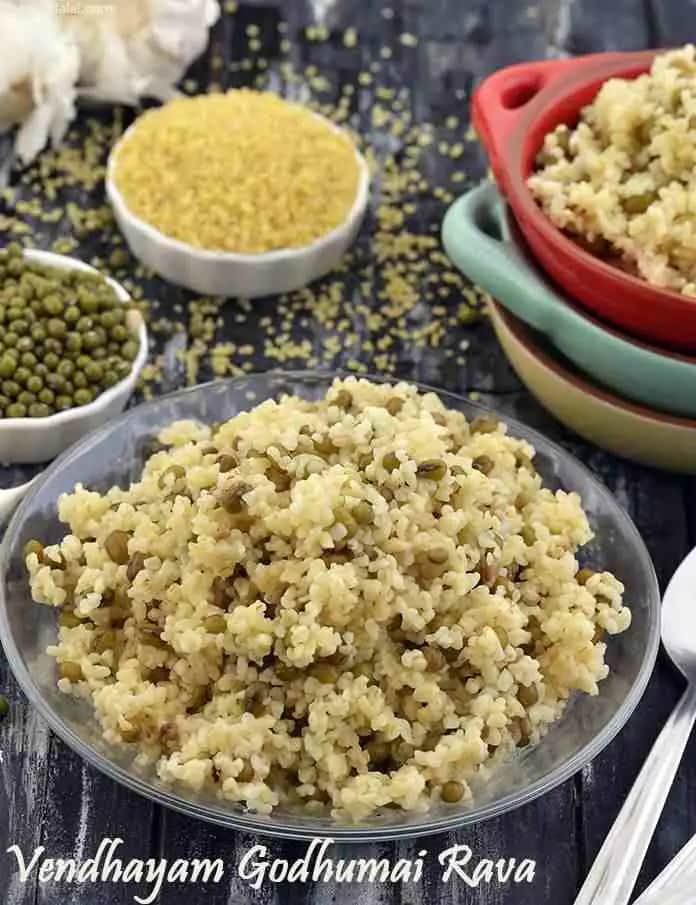 Vendhayam Godhumai Rava Recipe (Broken Wheat And Methi Meal)