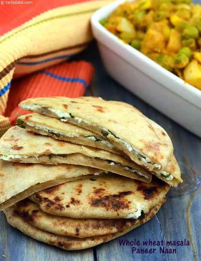 Whole Wheat Masala Paneer Naan Recipe
