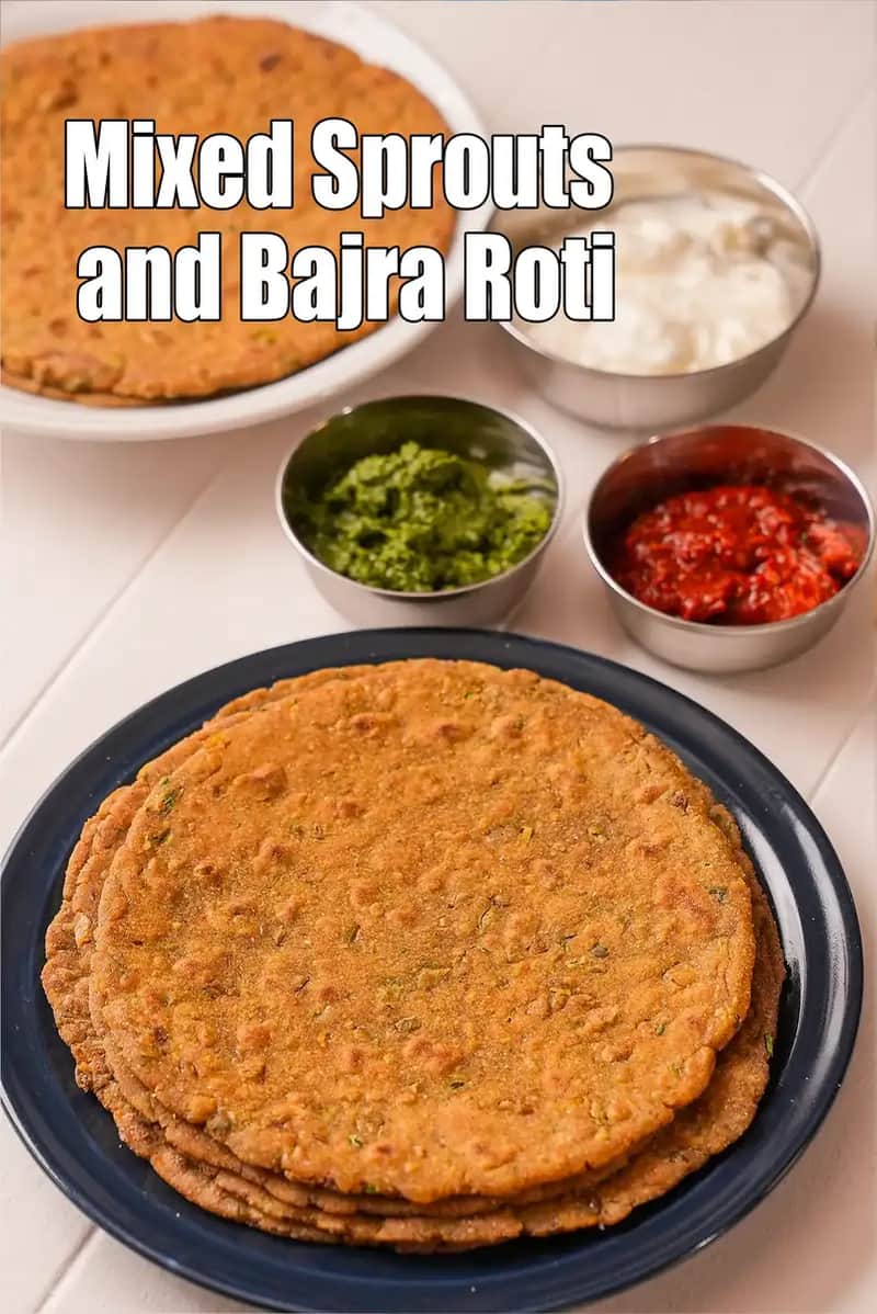 Mixed Sprouts And Bajra Roti Recipe (Bajra Sprouts Roti)
