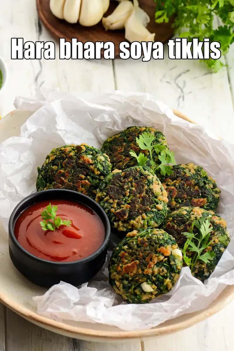 Hara Bhara Soya Tikkis Recipe (Vegetable Soya Cutlet)