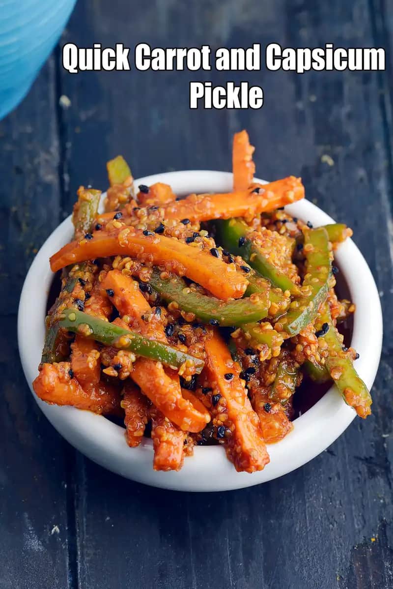Quick Carrot And Capsicum Pickle Recipe