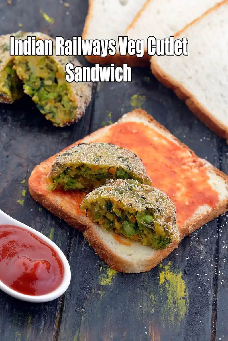 Indian Railways Veg Cutlet Sandwich Recipe (Train Cutlet)