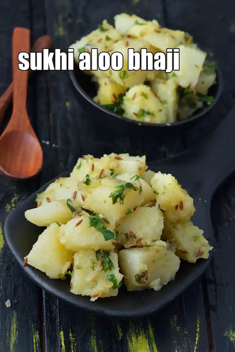 Sukhi Aloo Bhaji Recipe (Gujarati Dry Potato Bhaji)
