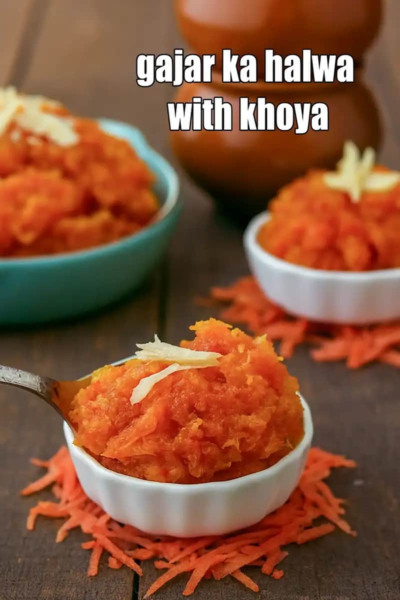 Gajar Ka Halwa With Khoya Recipe (Punjabi Carrot Halwa)