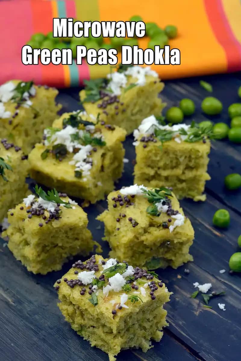Microwave Green Peas Dhokla Recipe (Quick Dhokla)