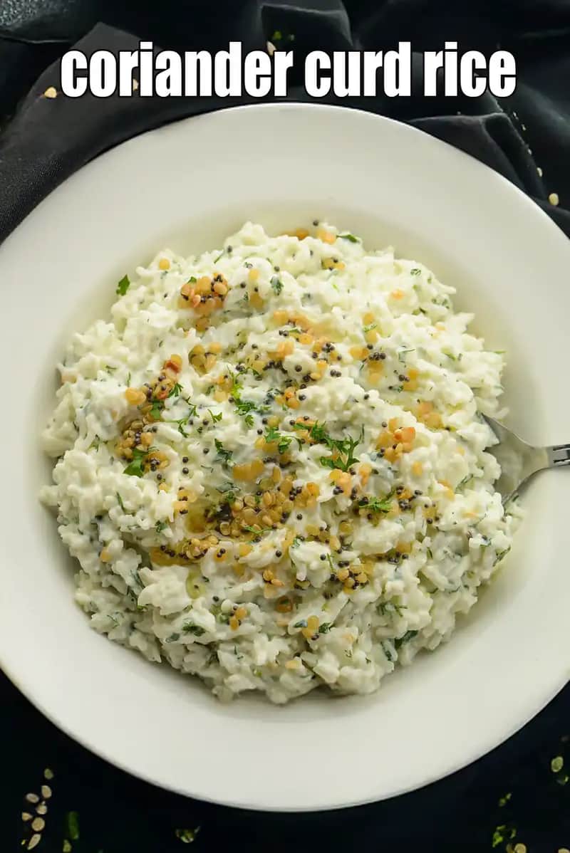 Coriander Curd Rice Recipe
