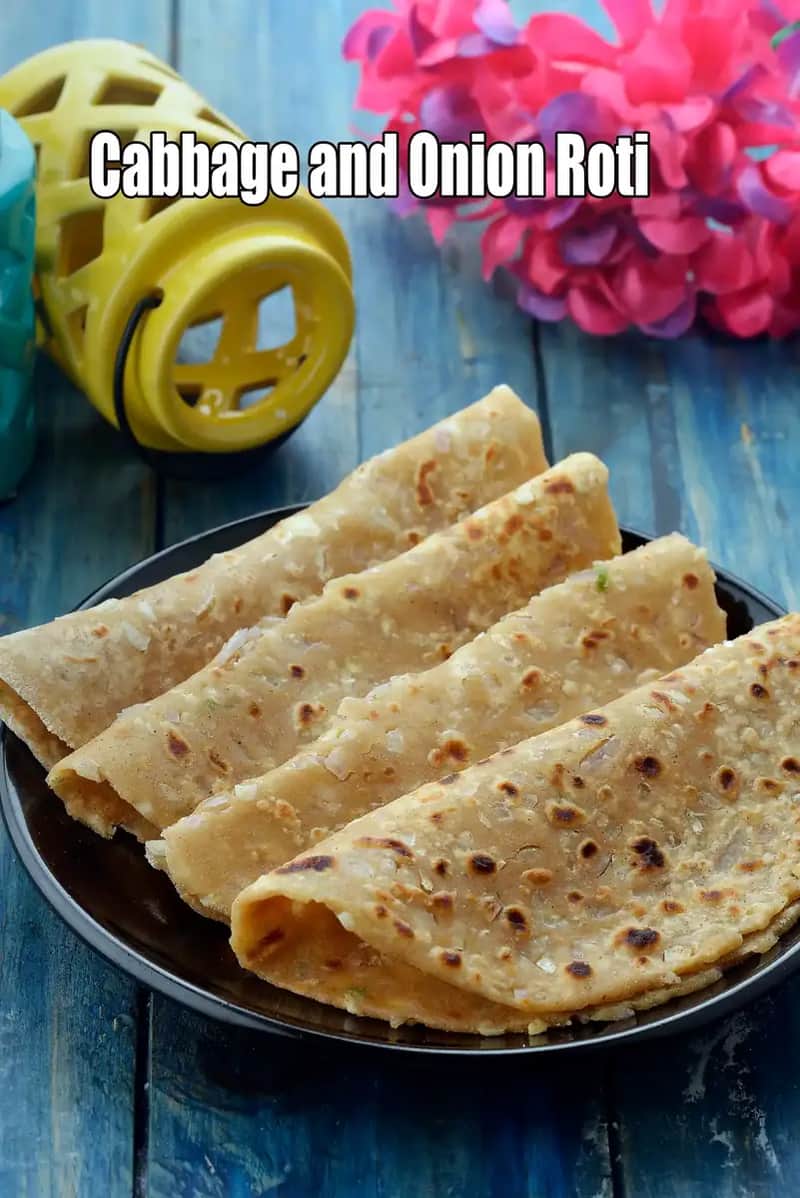 Cabbage And Onion Roti Recipe (Low Salt)