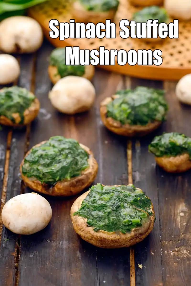 Spinach Stuffed Mushrooms ( Healthy Starter ) Recipe