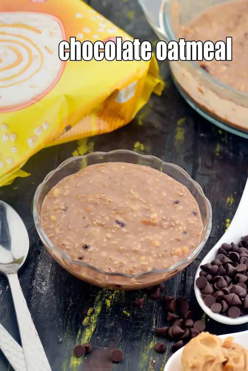 Chocolate Oatmeal Recipe (Healthy Indian Chocolate Oats)