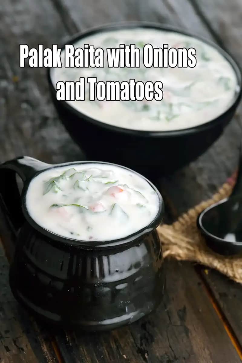Palak Raita With Onions And Tomatoes Recipe
