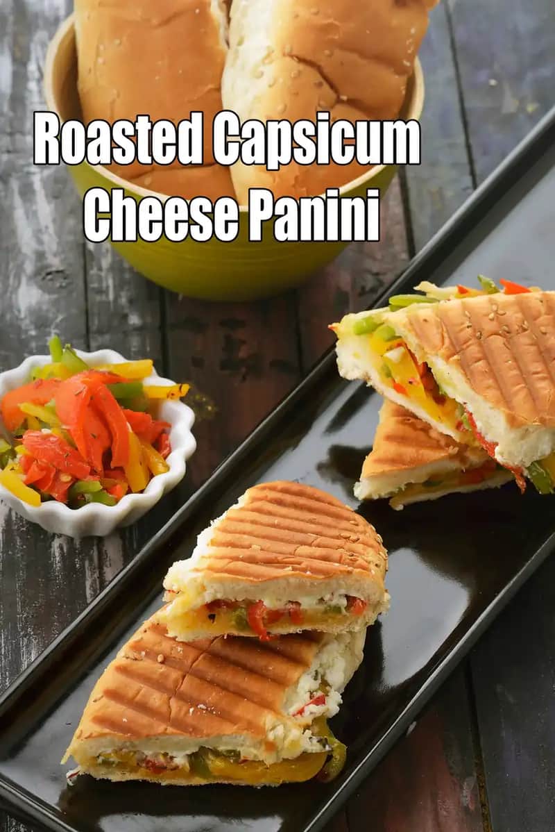 Roasted Capsicum Cheese Panini Recipe