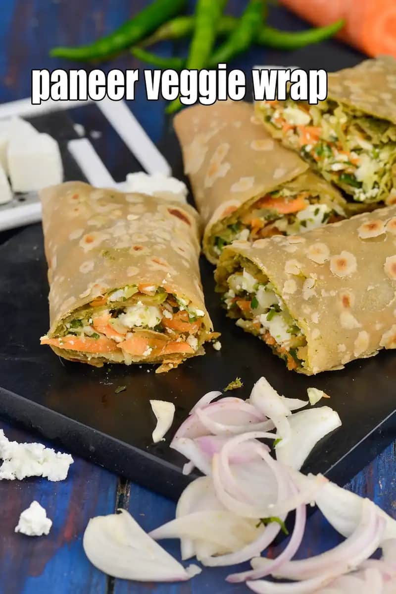 Paneer Veggie Wrap Recipe (Paneer Vegetable Wrap)