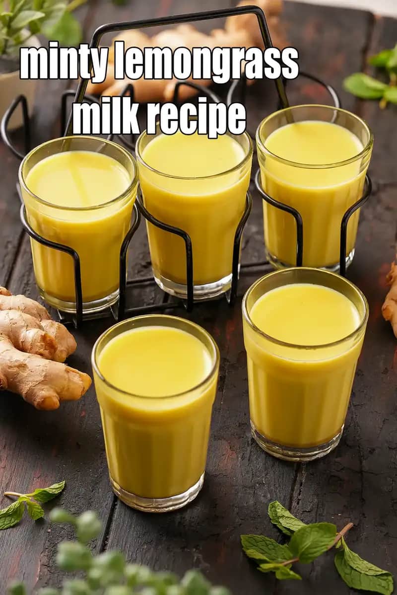 Minty Lemongrass Milk Recipe (Lemongrass Milk With Mint)