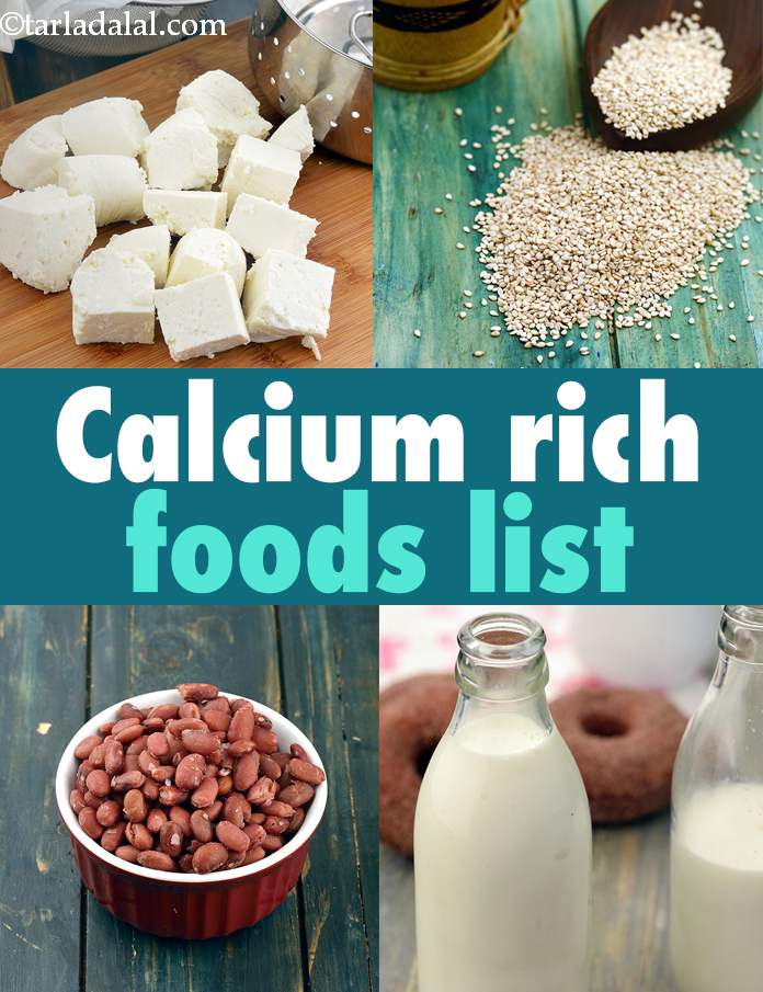 calcium rich foods chart